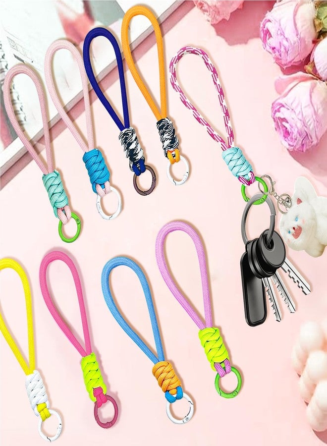 IIDEA 10pcs Multi-Color Braided Finger Strap Wrist Lanyard for Phone,Keys,AirPods,USB,ID Card Badge,Handmade Durable Eco-Friendly Keychain Loop - Image 4